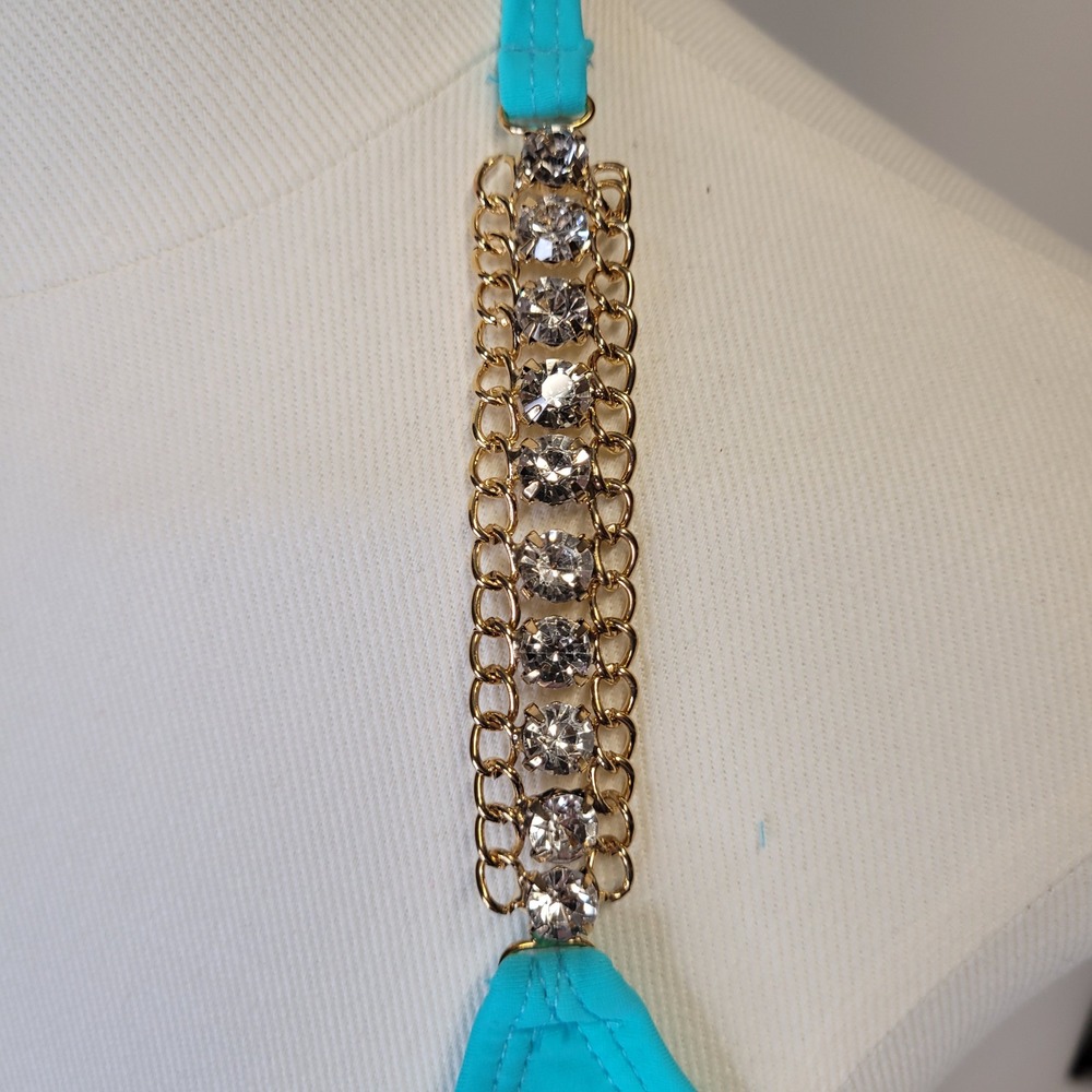 Stunning Turquoise Jeweled Bikini Starfish Charm Two Piece New - Picture 4 of 10